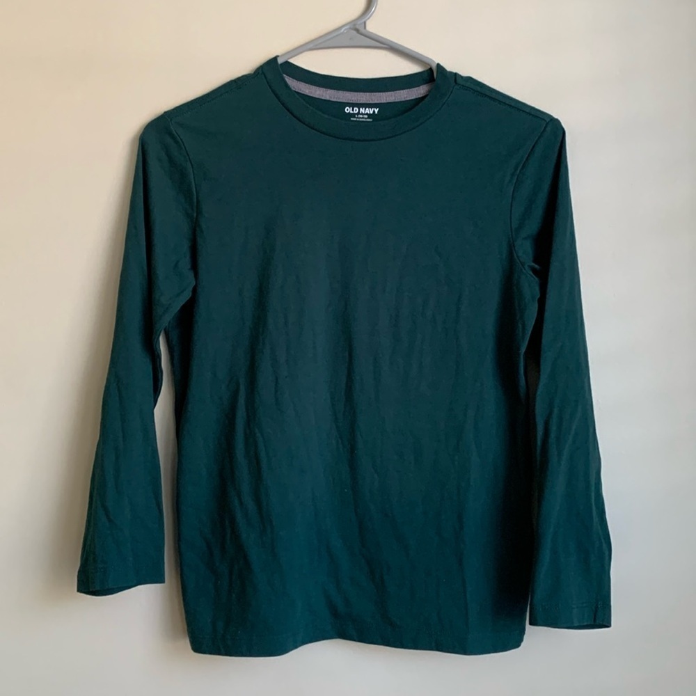 Old Navy Forrest Green long sleeve tee shirt size lg (10/12) EUC
